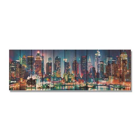 RICKI&APOSS RUGS 60 x 20 in. NY Nights Inside & Outside Cedar Wall Art RI263689